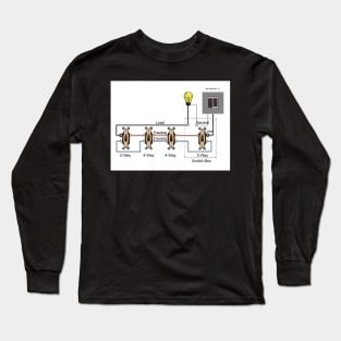 Four-Way Switch Wiring Diagram Line Load Same Box Long Sleeve T-Shirt